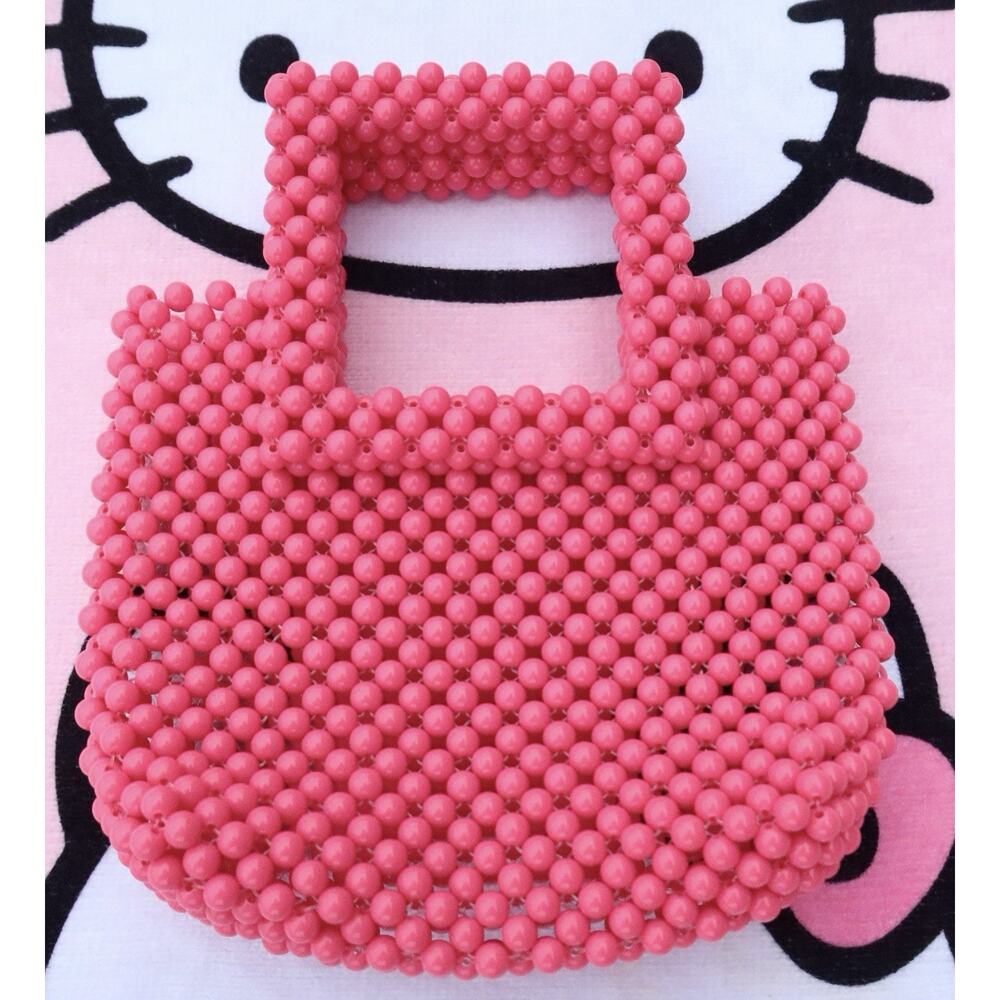 Handmade Pink Beaded Mini Bag Y2K Barbiecore Coquette Purse 💞